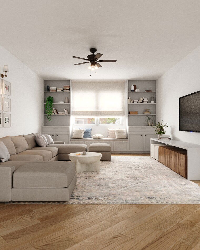 Diseño en línea Sala de Estar Transitional por Karla A. miniatura