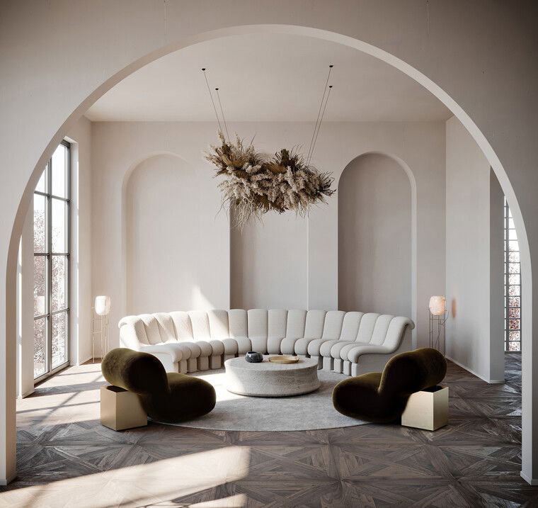 Online design Modern Combined Living/Dining by Ilirida S. thumbnail