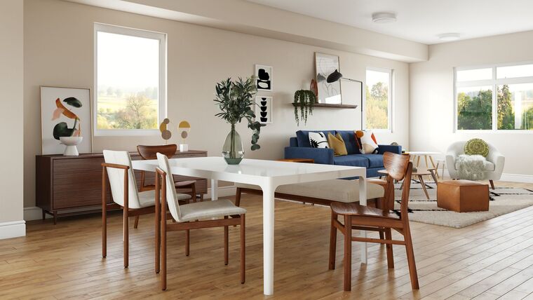 Diseño en línea Moderno Combinado de Sala/Cocina por Astrid I. miniatura