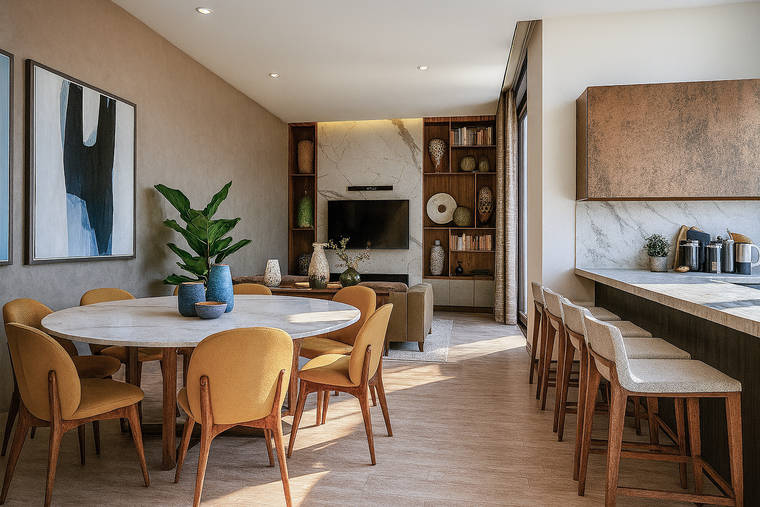 Online design Transitional Combined Living/Dining by Marlene R. thumbnail