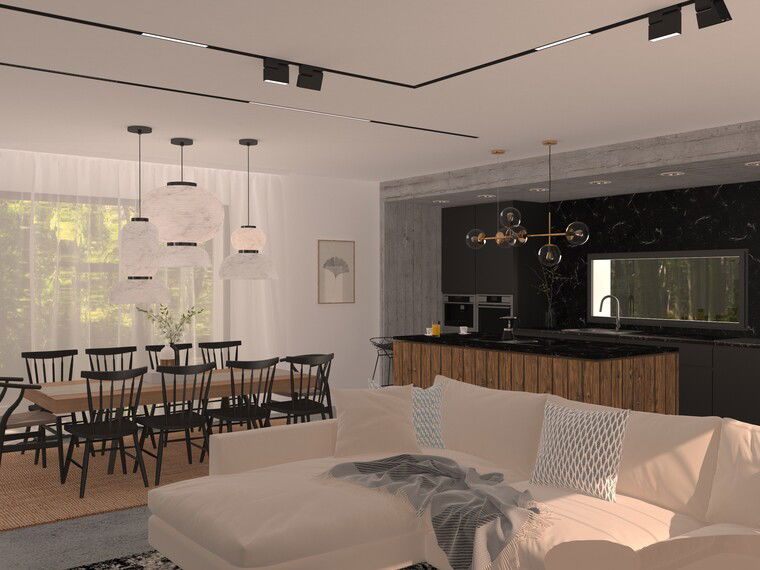 Online design Contemporary Combined Living/Dining by Anahit G. thumbnail