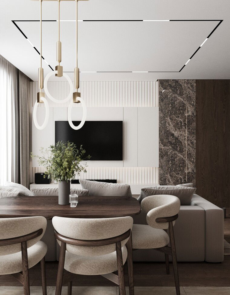 Diseño en línea Sala/Comedor combinado contemporáneo por Jelena D. miniatura