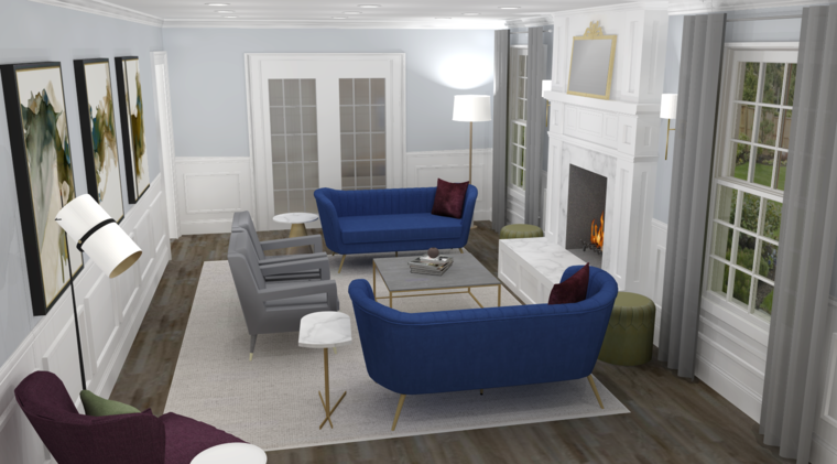 Online design Transitional Combined Living/Dining by Amber K. thumbnail