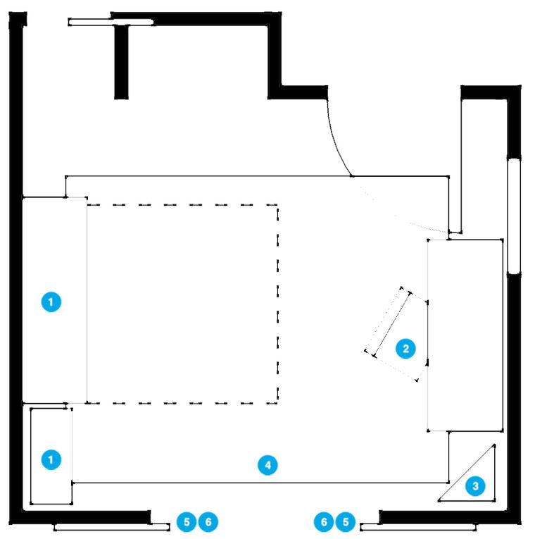 Plano del Dormitorio del Diseñador en Línea