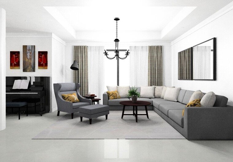 Online design Modern Living Room by Nor Aina M. thumbnail