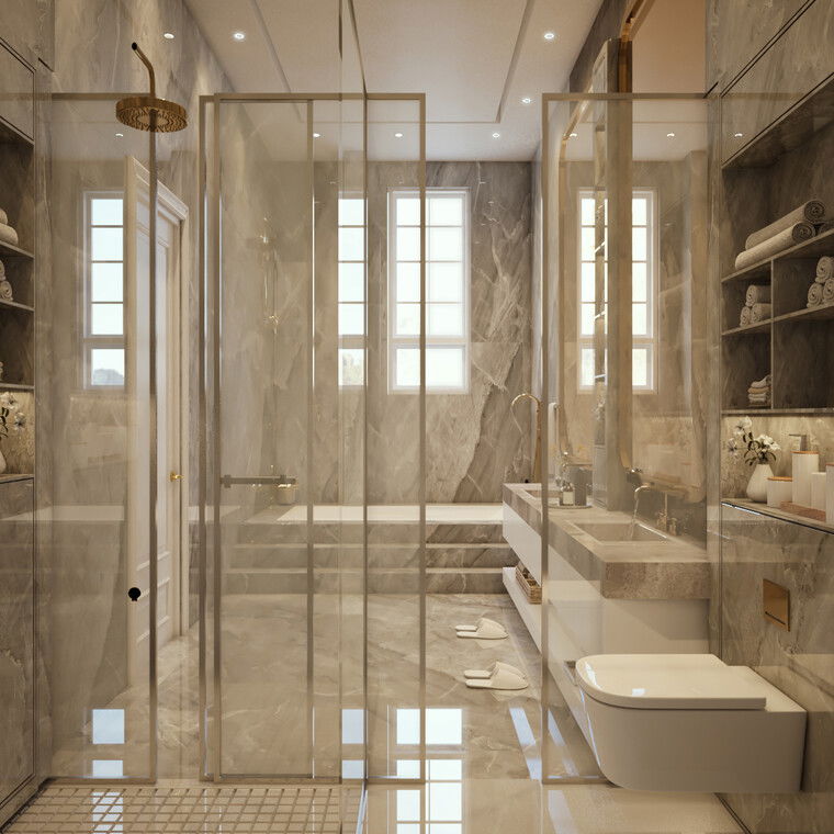 Online design Modern Bathroom by Hiba N. thumbnail