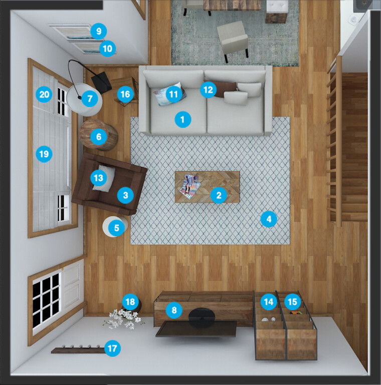 Online Designer Living Room Floorplan