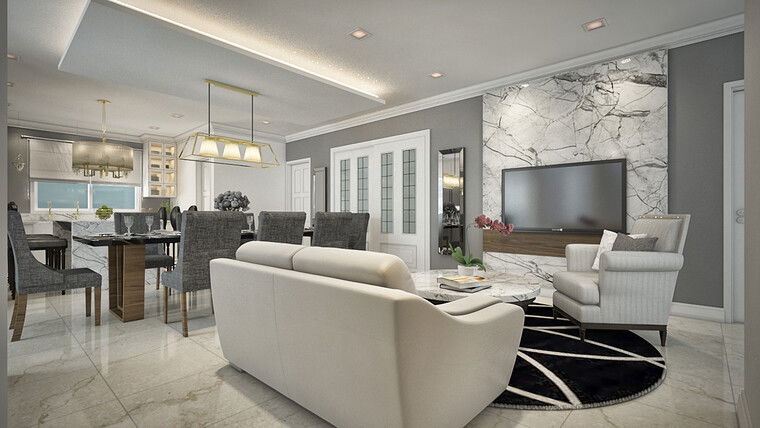 Online design Contemporary Combined Living/Dining by Aida A. thumbnail