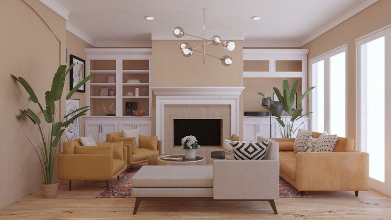 Diseño en línea Sala de Estilo Ecléctico por Maria G. miniatura