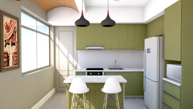 Diseño en línea de cocina contemporánea por Albert O. miniatura