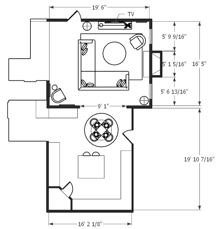 Online Designer Combined Living/Dining Floorplan