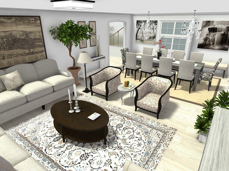 Online design Country/Cottage Combined Living/Dining by Mary B.  thumbnail