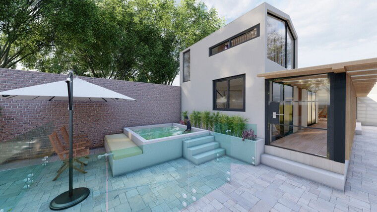 Diseño en línea Patio moderno por Kathya T. miniatura