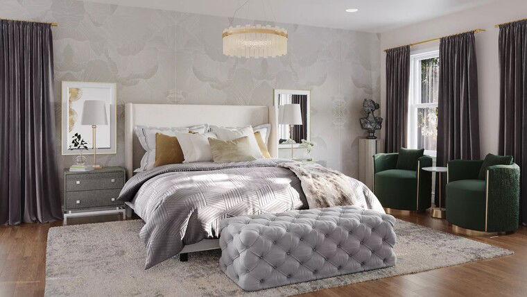 Diseño en línea Glamuroso Dormitorio por Liliana S. miniatura