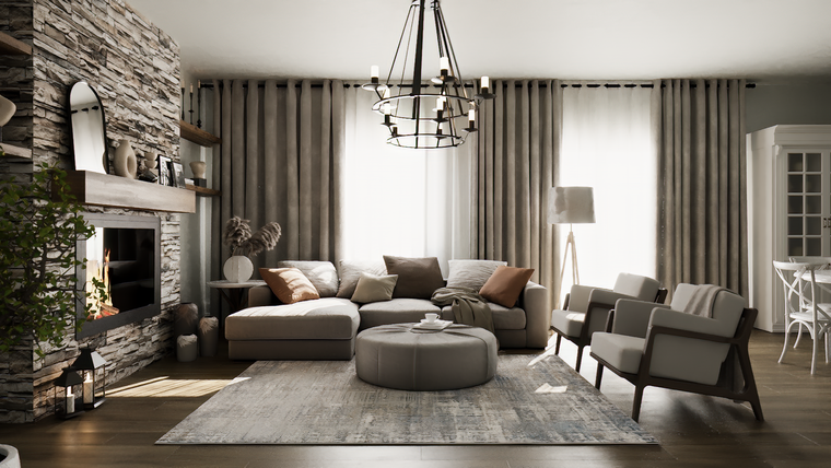 Online design Country/Cottage Living Room by Helal H. thumbnail