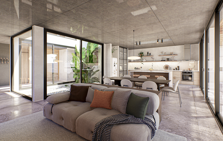Diseño en línea Sala-Comedor contemporánea de Irene W. miniatura