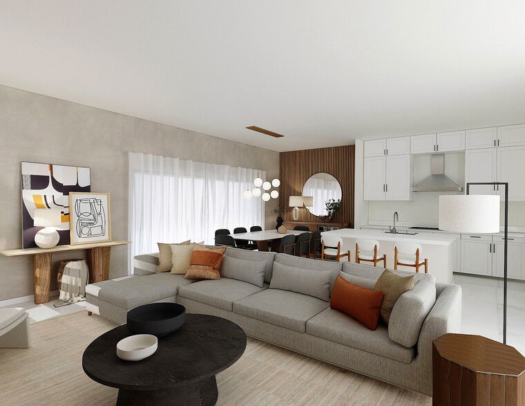 Diseño en línea Combinado Contemporáneo de Sala/Cocina por Vale G. miniatura