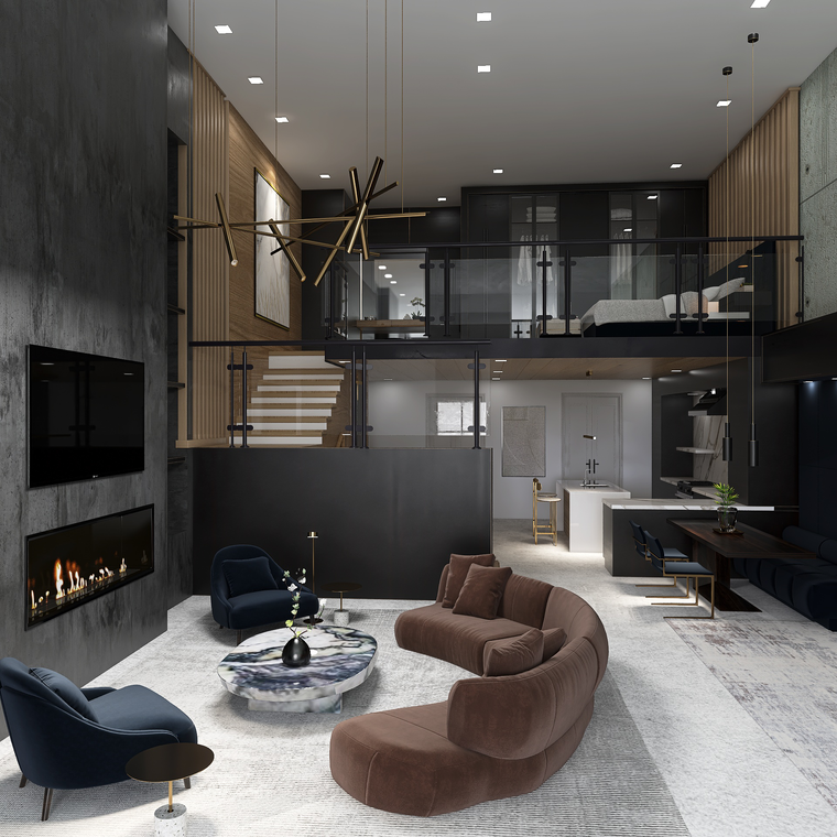 Diseño en línea Sala de Estar Moderna por Kimberly K. miniatura