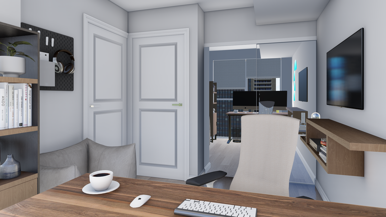 Online design Modern Home Office by Picharat A.  thumbnail