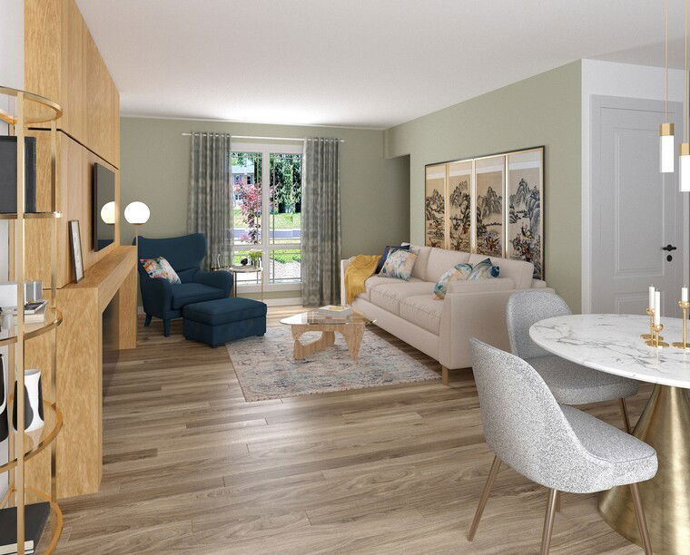 Diseño en línea Sala de Estar Transitional por Saida G. miniatura