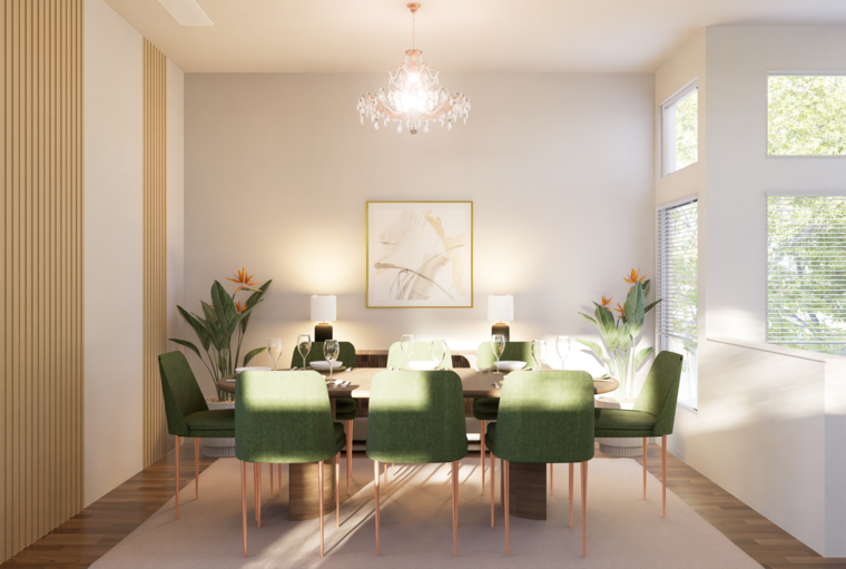Diseño en línea Comedor/sala de estar combinados transicional por Dusan J. miniatura