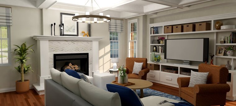 Online design Transitional Living Room by Keerthana V. thumbnail