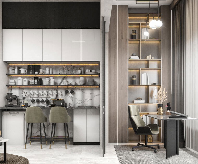 Online design Modern Home Office by Zahra M. thumbnail