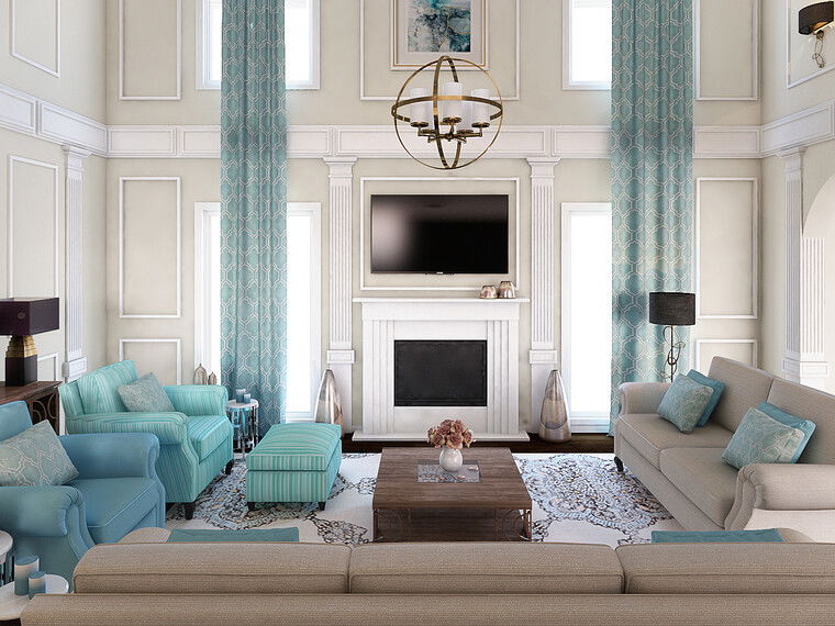 Online design Glamorous Living Room by Rajna S. thumbnail