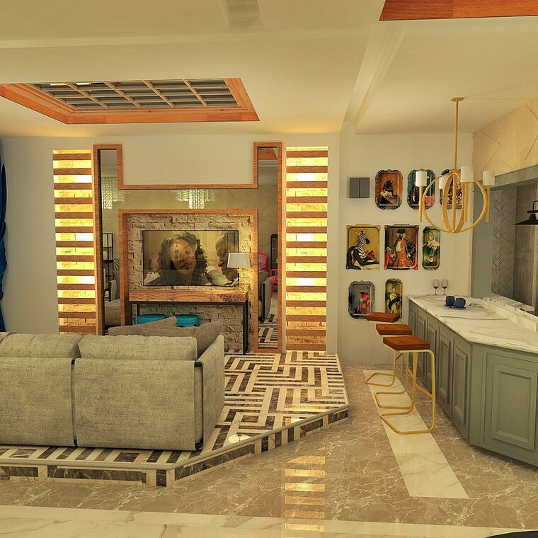 Diseño en línea Sala de Estar Contemporánea por Ahmed E. miniatura