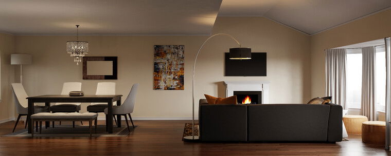 Diseño en línea de Sala-Comedor Contemporáneo por Felipe N. miniatura