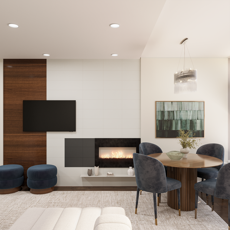 Online design Modern Combined Living/Dining by Leyla A. thumbnail