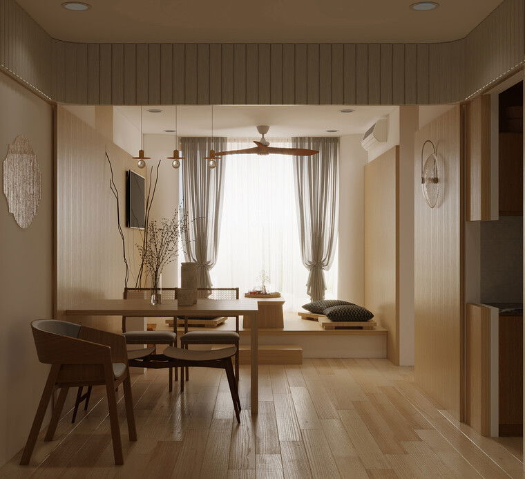 Online design Modern Combined Living/Dining by Htike S. thumbnail