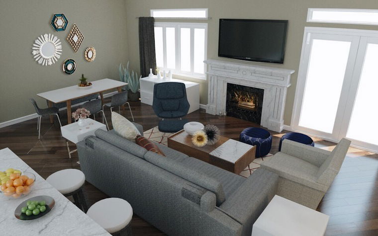 Diseño en línea Sala de Estar Transitional por Aleighen B. miniatura