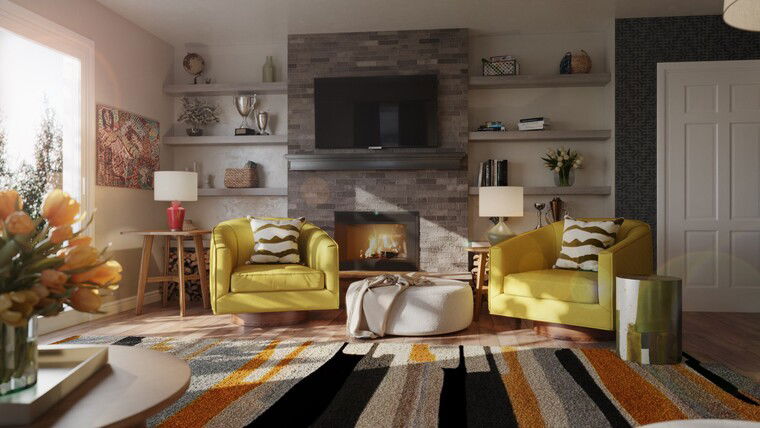 Online design Eclectic Living Room by Milana M. thumbnail