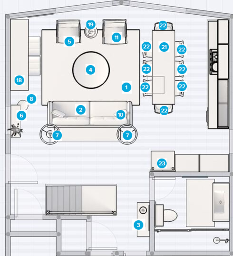 Plano de Sala-Comedor del Diseñador en Línea