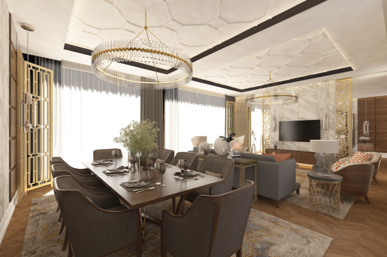Online design Glamorous Combined Living/Dining by Atif N. thumbnail