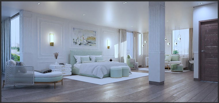 Diseño en línea Dormitorio Glamuroso por Mariel H. miniatura