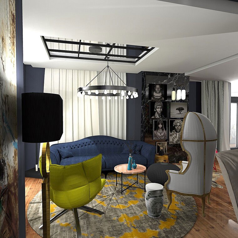 Diseño en línea Sala de Estar Transicional por Ahmed E. miniatura
