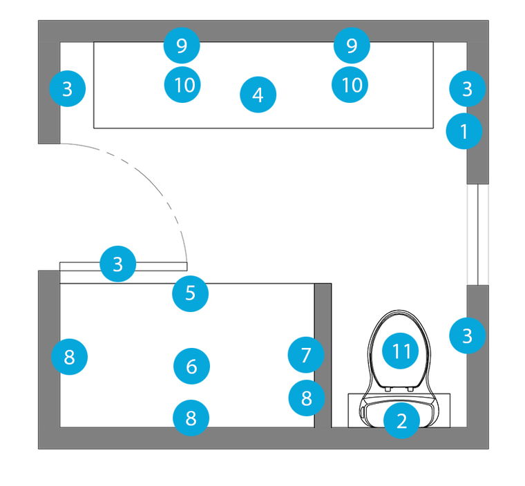 Online Designer Bathroom Floorplan