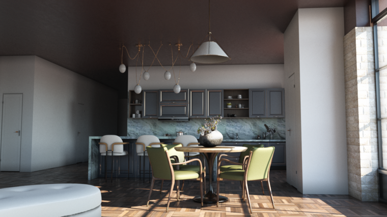 Online design Traditional Combined Living/Dining by Belal H. thumbnail