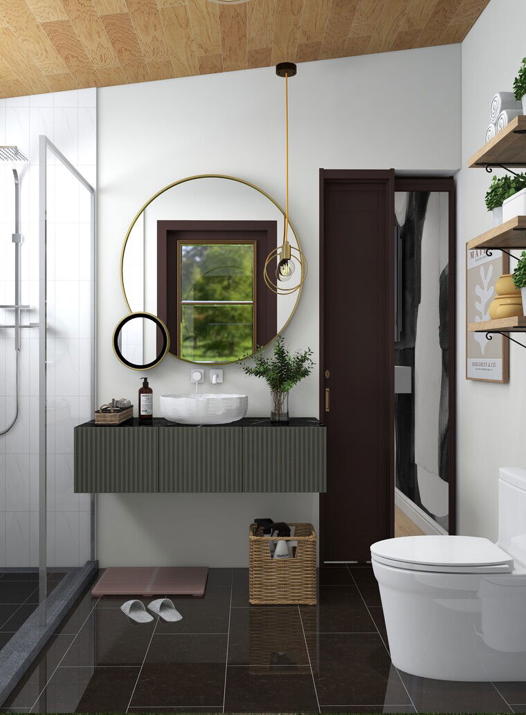 Diseño en línea de baño ecléctico por Laura S. miniatura