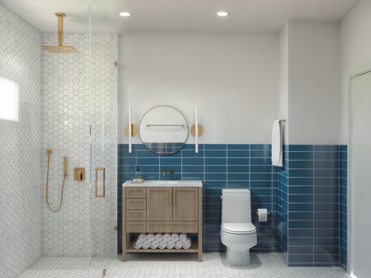 Online design Modern Bathroom by Carine C. thumbnail