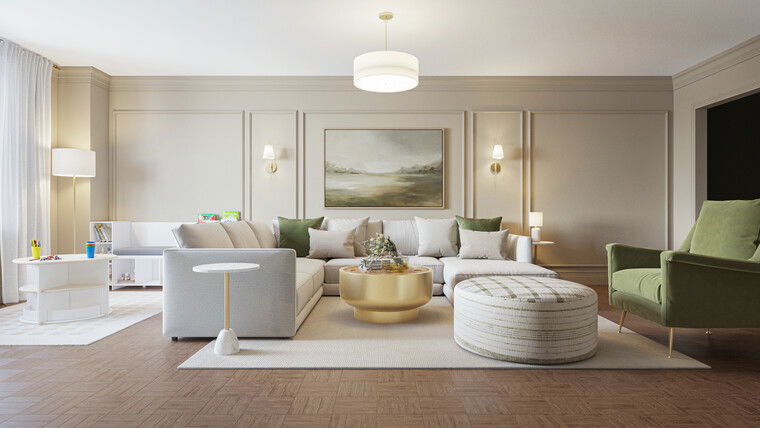 Online design Transitional Living Room by Pateniah M. thumbnail
