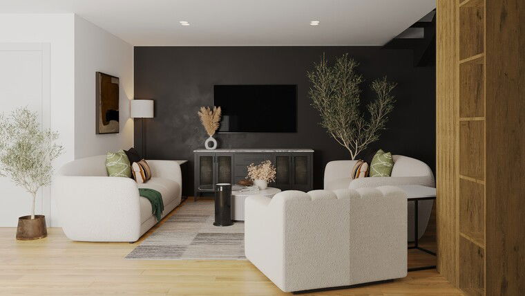 Diseño en línea Sala de estar moderna por Sharné L. miniatura