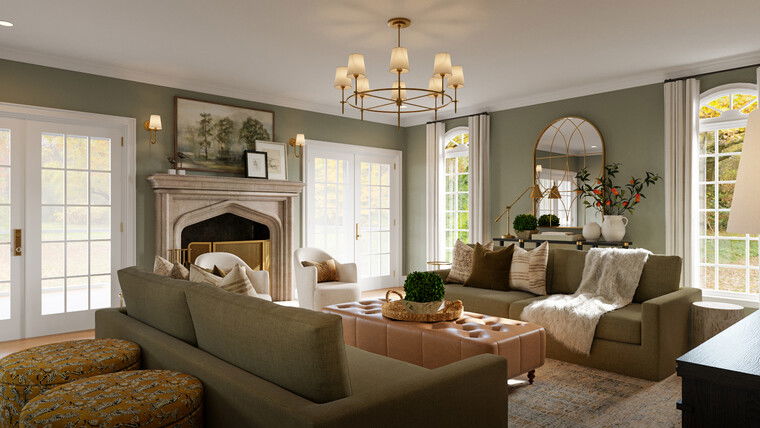 Diseño en línea Sala de Estar Transitional por Rachel H. miniatura