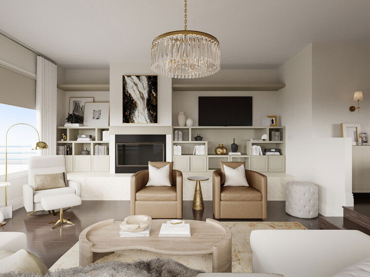 Diseño en línea Sala de Estar Transitional por Rachel H. miniatura