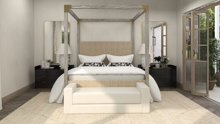 Diseño en línea de dormitorio transitional por Olivia A. miniatura