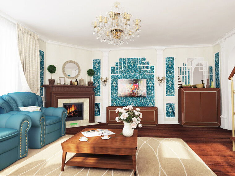 Online design Traditional Living Room by Luba K. thumbnail