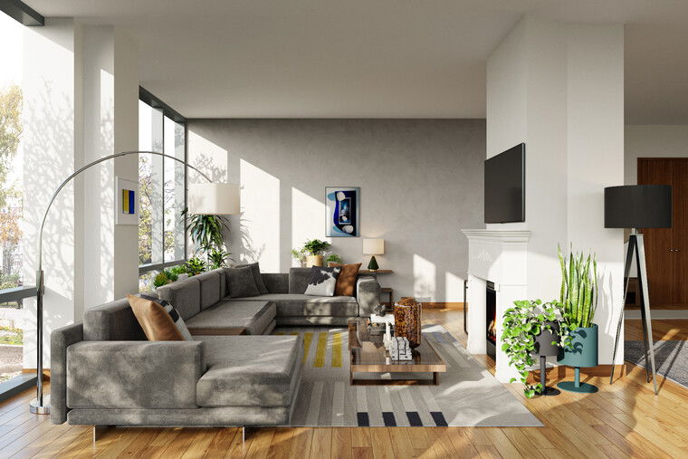 Online design Modern Combined Living/Dining by Ibrahim H. thumbnail