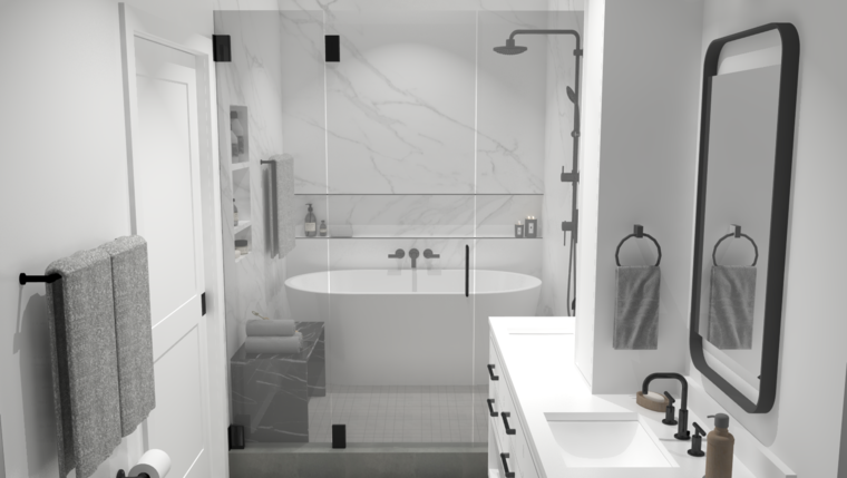 Online design Modern Bathroom by Amber K. thumbnail